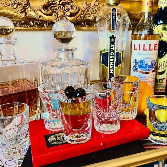 ♥️ 6 vintage mid century thick heavyweight shot glasses,  PRICE FIRM. - Picture 7 of 17